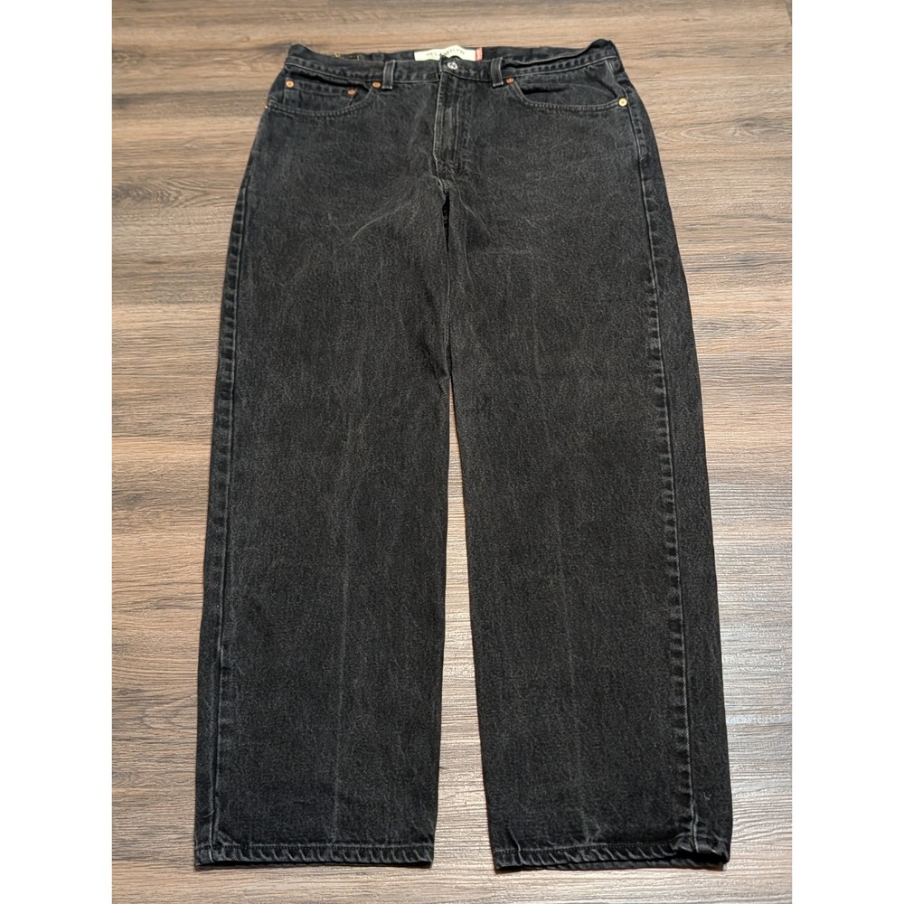 Levis 550 Relaxed Fit Tapered Leg Black Denim Jeans Mens 38x32